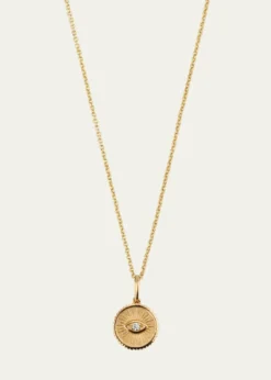 Sydney Evan14k Diamond Evil Eye Coin Necklace