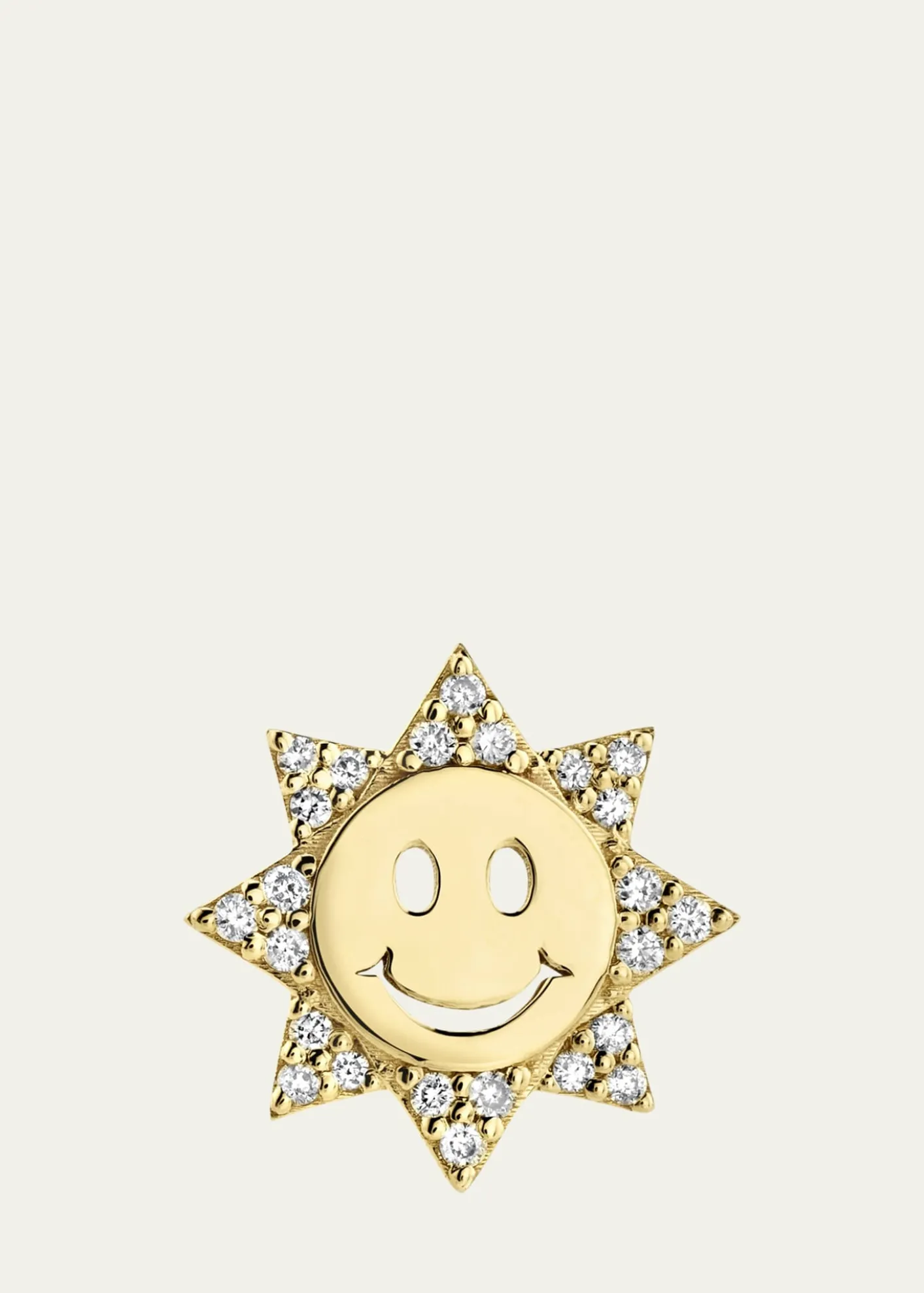 Sydney Evan14k Diamond Happy Face Single Sun Stud Earring