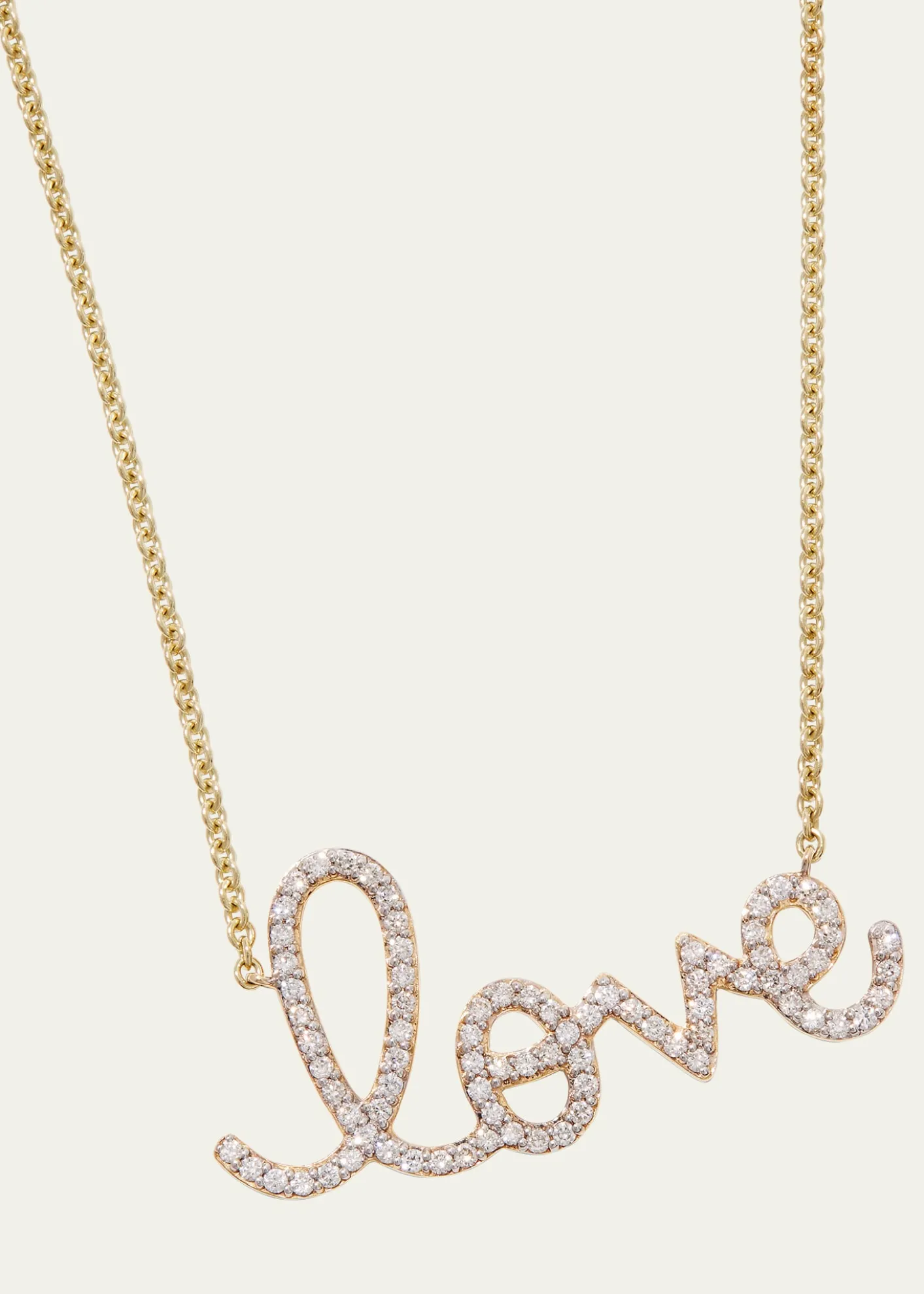Sydney Evan14k Diamond Love Script Necklace, Multi Gold