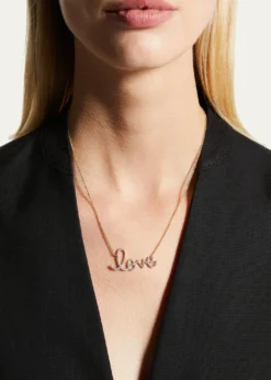 Sydney Evan14k Diamond Love Script Necklace, Multi Gold