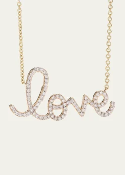 Sydney Evan14k Diamond Love Script Necklace, Multi Gold