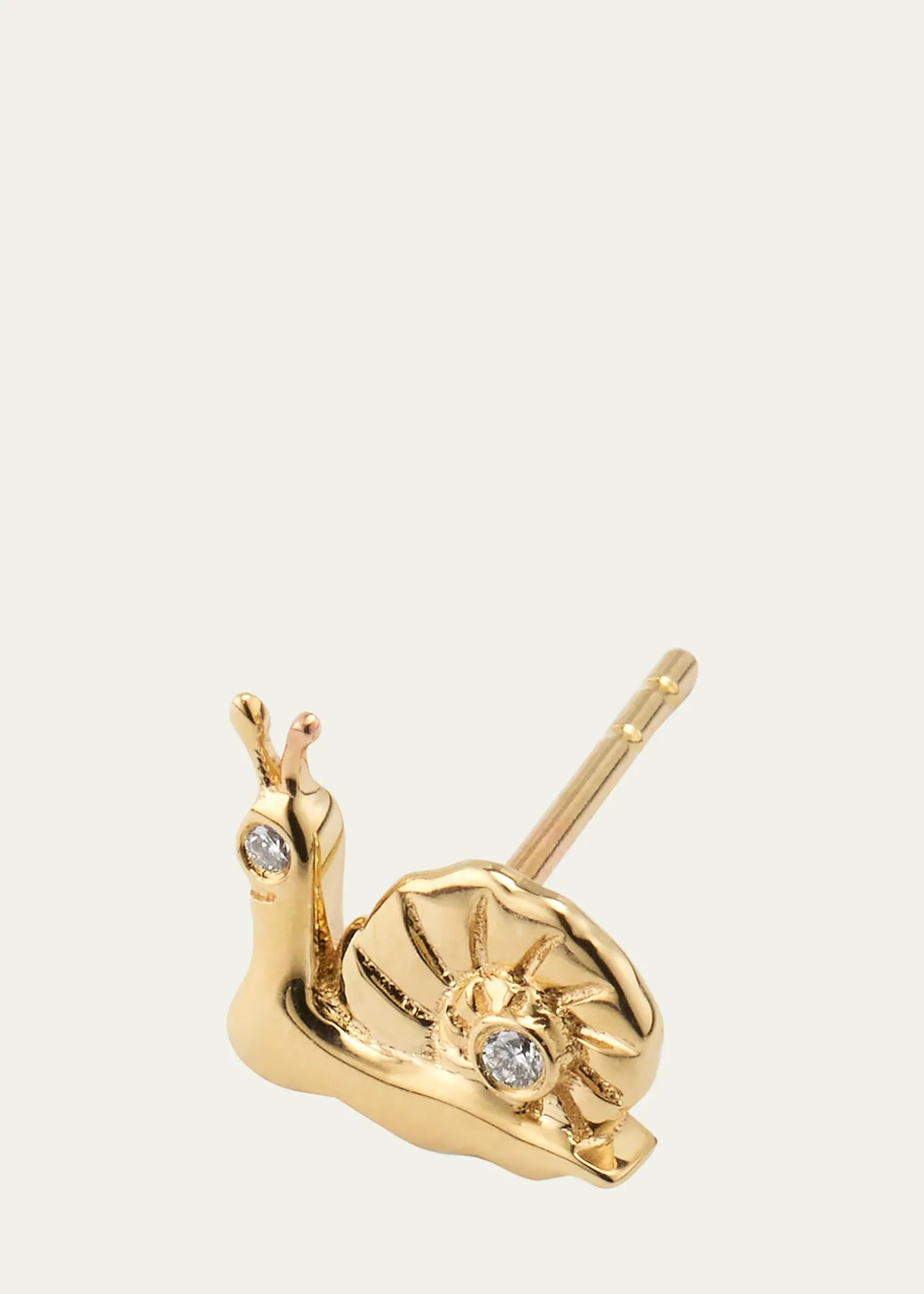 Sydney Evan14k Diamond Small Snail Stud Earring, Single Left