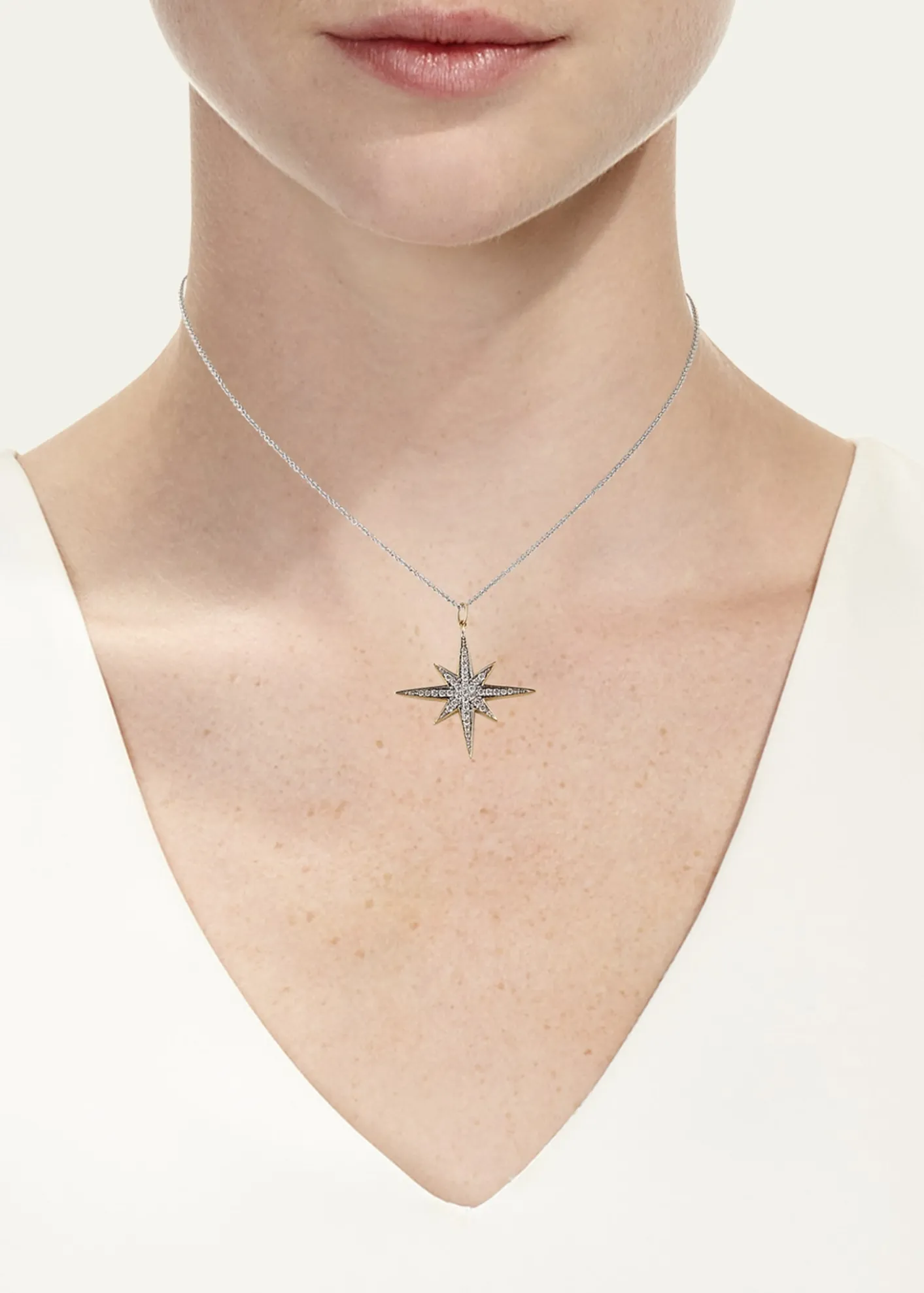 Sydney Evan14k Diamond Starburst Pendant Necklace