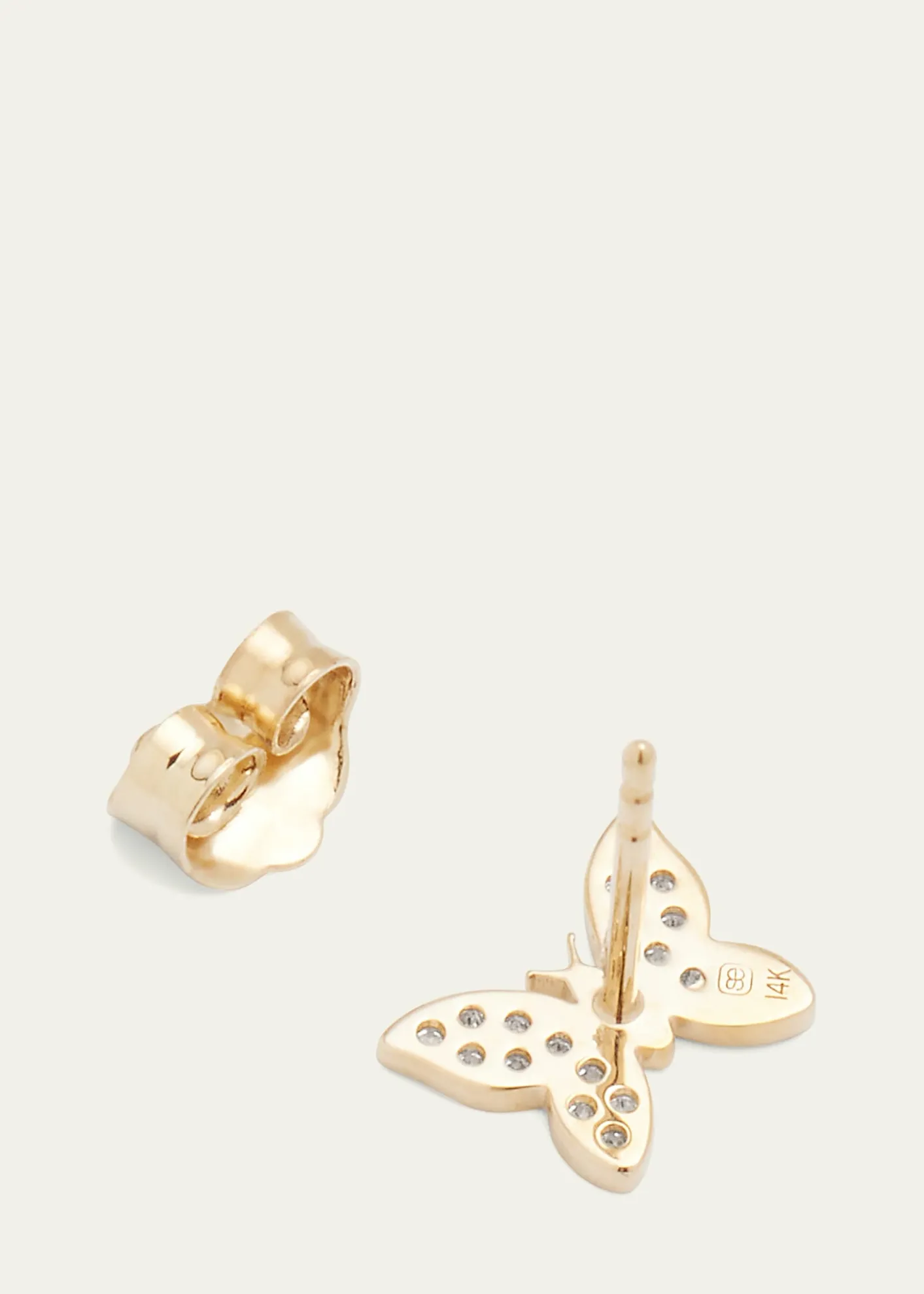 Sydney Evan14k Diamond Tiny Butterfly Stud Earring, Single