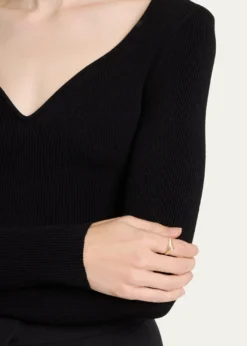Sydney Evan14k Fluted Diamond Signet Ring, Size 6.5