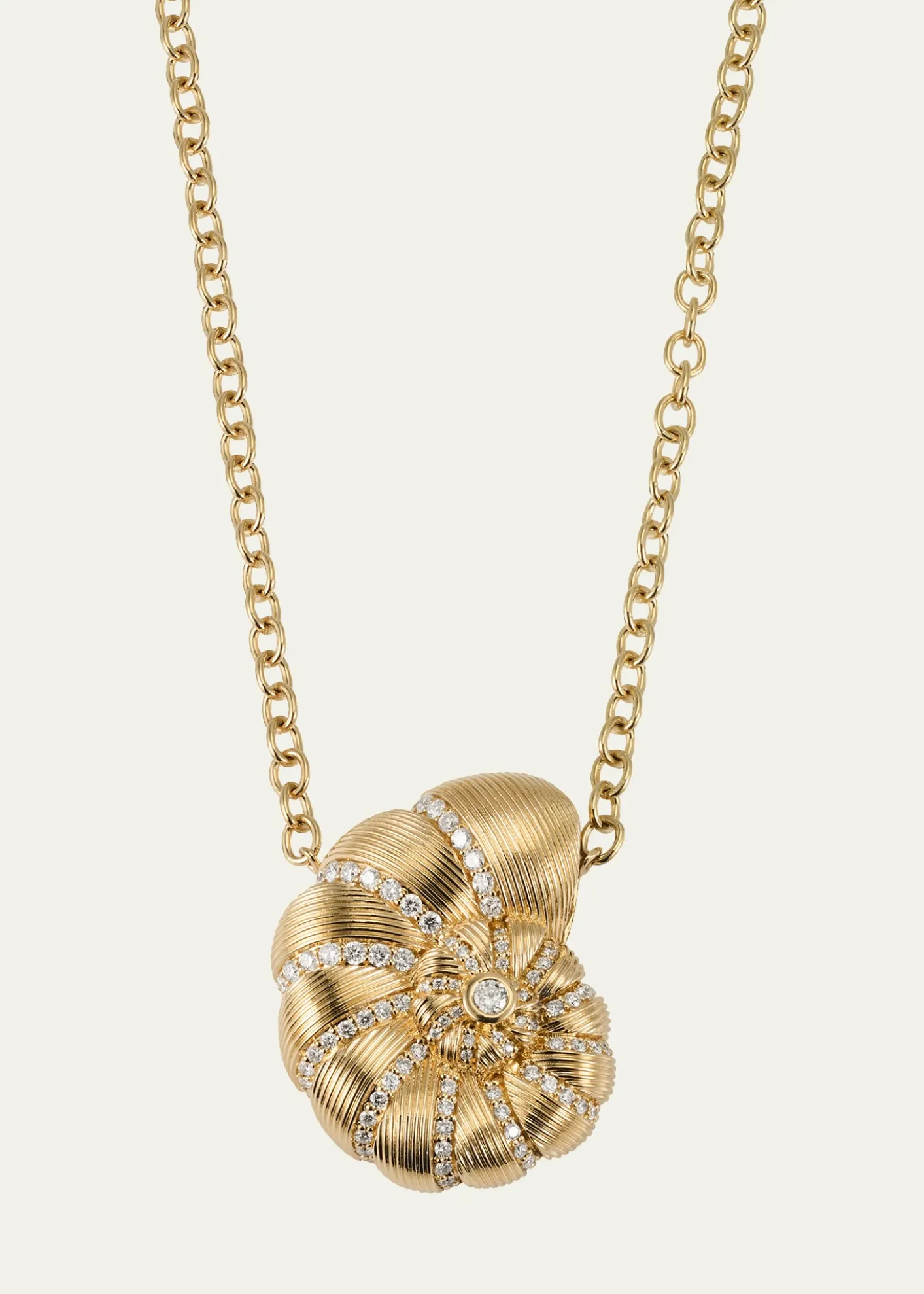 Sydney Evan14K Fluted Nautilus Shell Necklace
