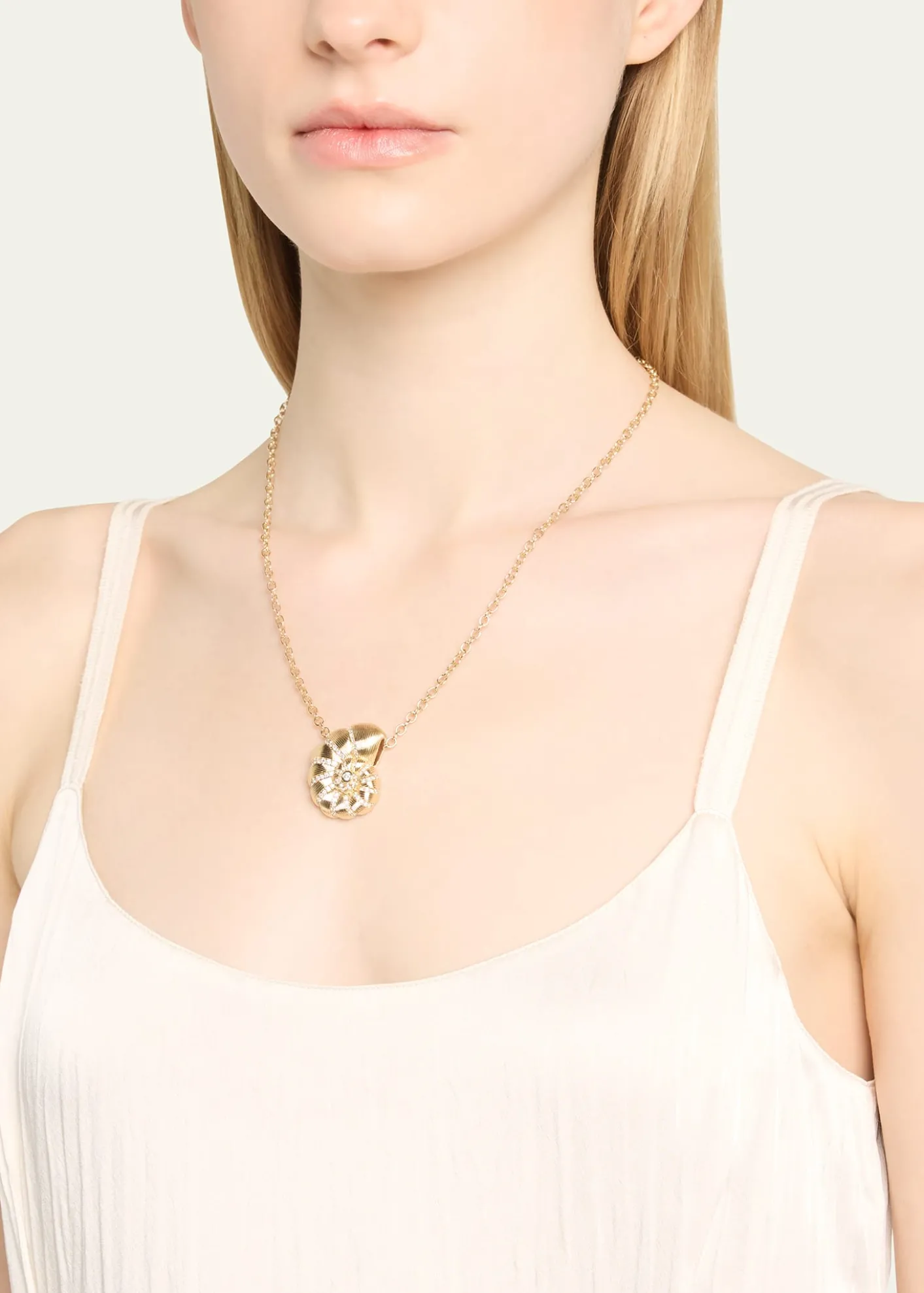 Sydney Evan14K Fluted Nautilus Shell Necklace