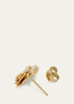 Sydney Evan14K Gold and Diamond Marquise Eye Rose Single Stud Earring, Right