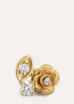 Sydney Evan14K Gold and Diamond Marquise Eye Rose Single Stud Earring, Right