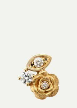 Sydney Evan14K Gold and Diamond Marquise Eye Rose Single Stud Earring, Right