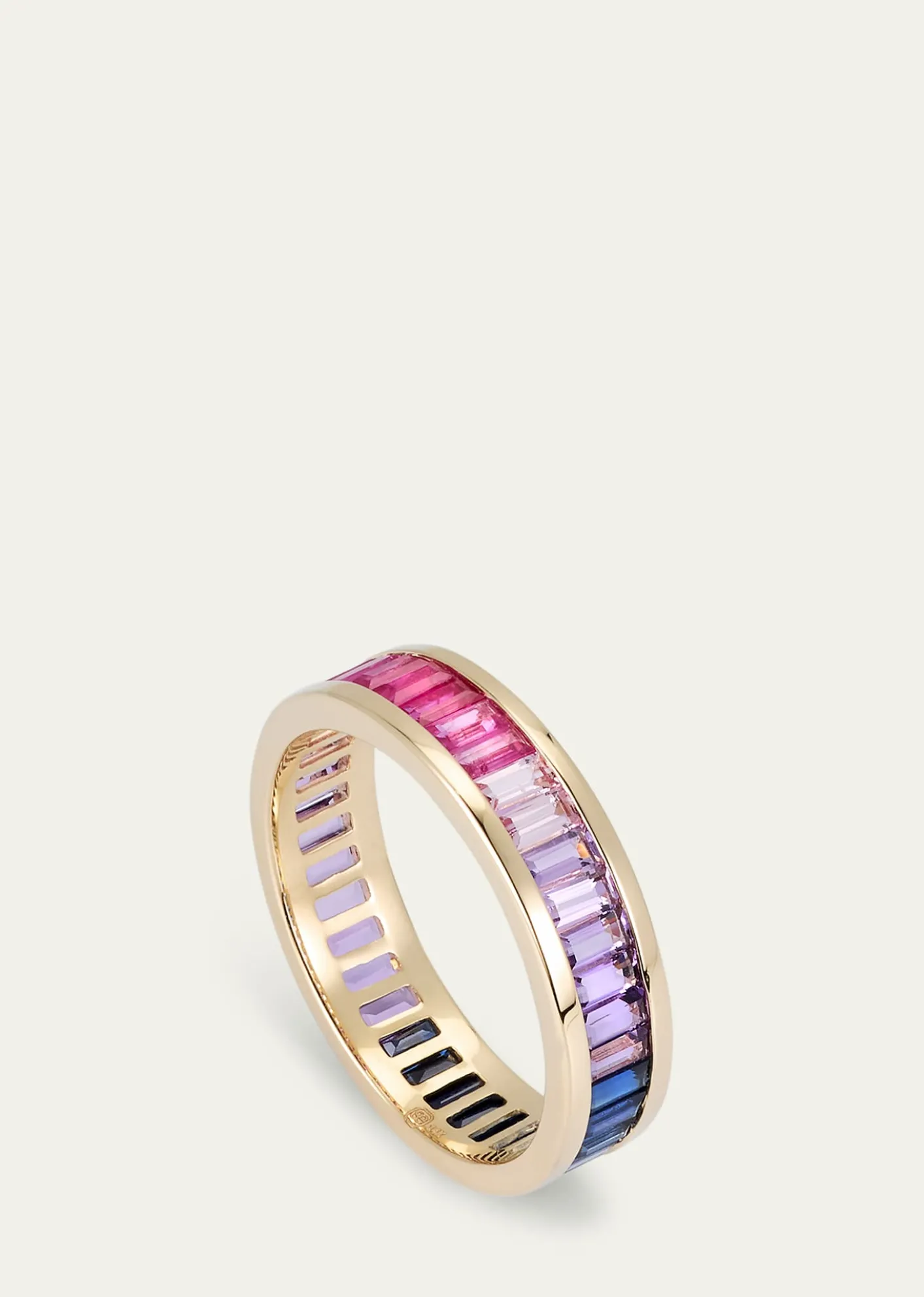 Sydney Evan14K Gold and Gemstone Channel-Set Baguette Eternity Ring