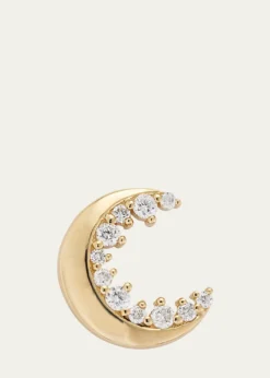 Sydney Evan14k Gold Cocktail Crescent Moon Stud