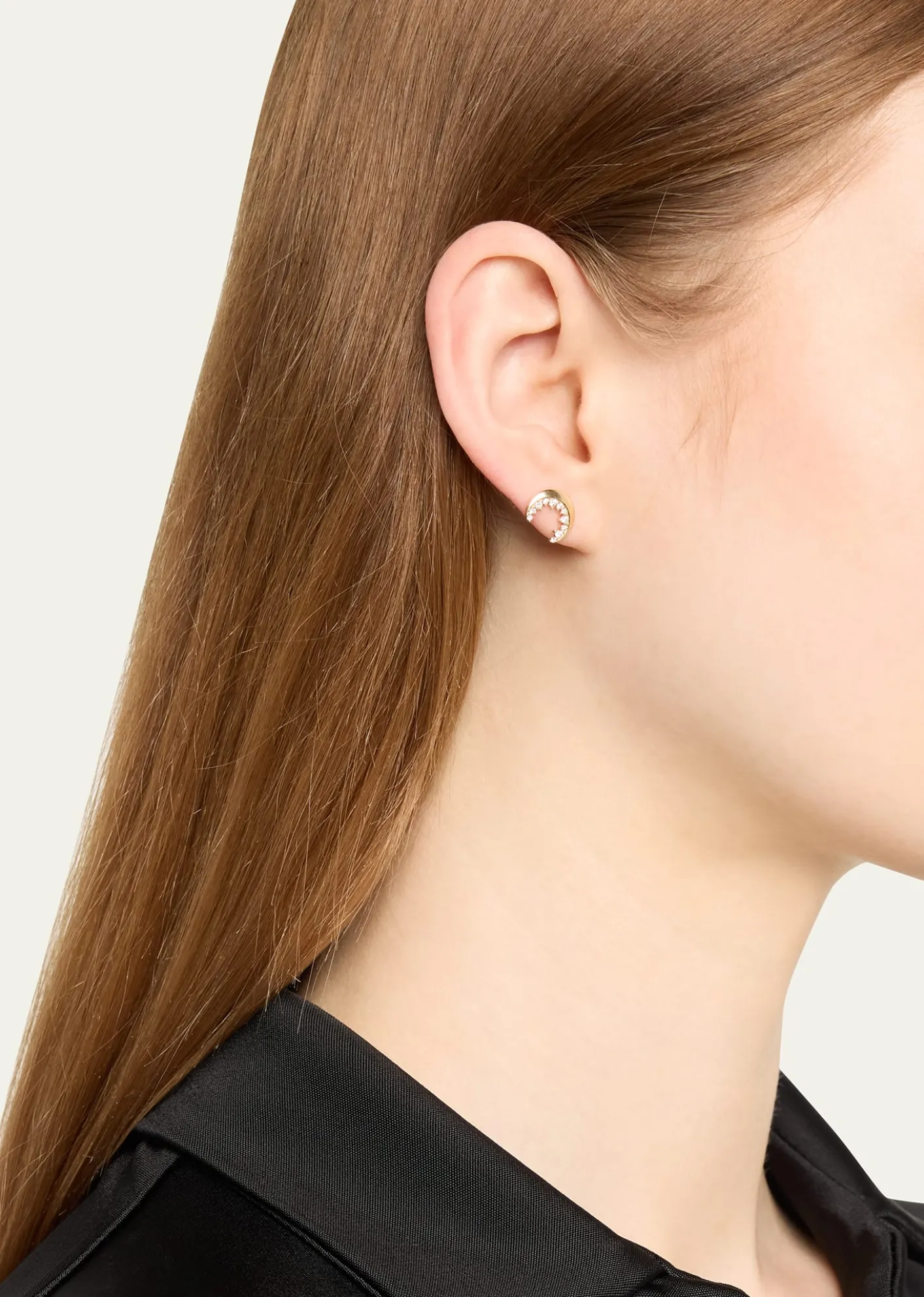 Sydney Evan14k Gold Cocktail Crescent Moon Stud