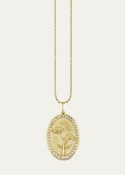 Sydney Evan14K Gold Diamond Birth Flower Charm Necklace, April