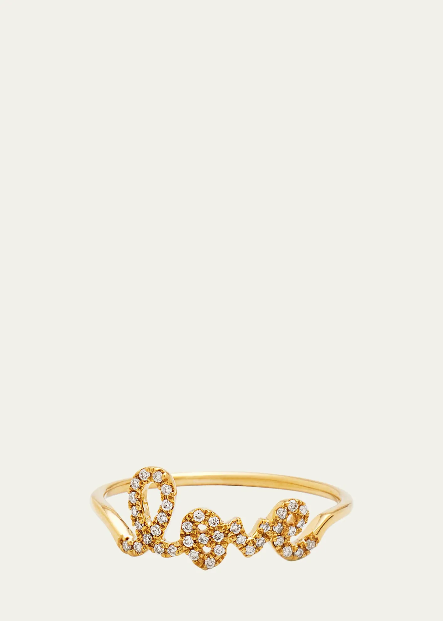 Sydney Evan14k Gold Diamond Love Script Ring