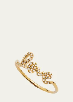 Sydney Evan14k Gold Diamond Love Script Ring