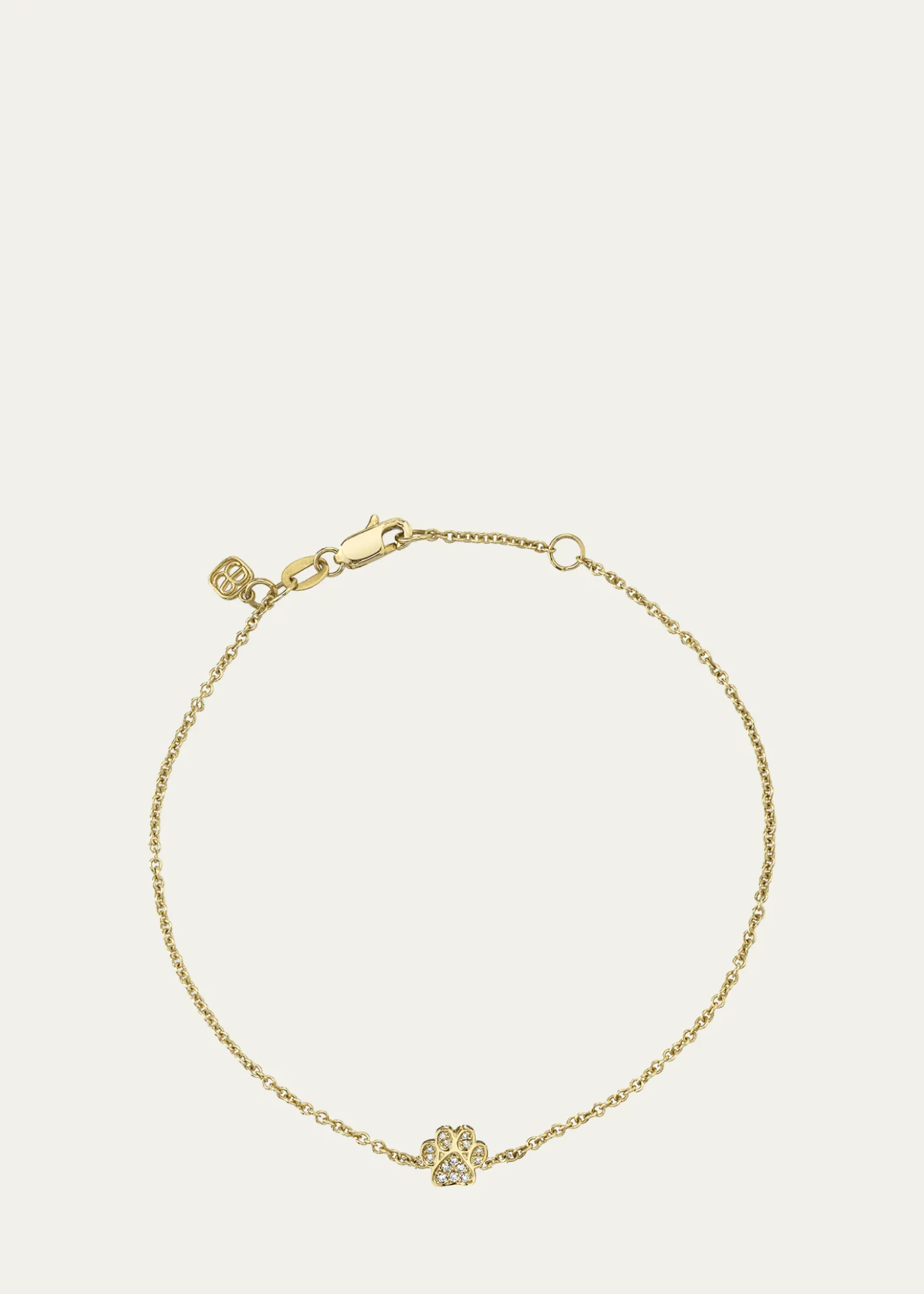 Sydney Evan14K Gold Diamond Paw Bracelet