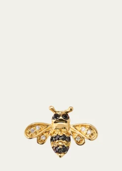 Sydney Evan14k Gold Diamond & Sapphire Bee Stud Earring (Single)
