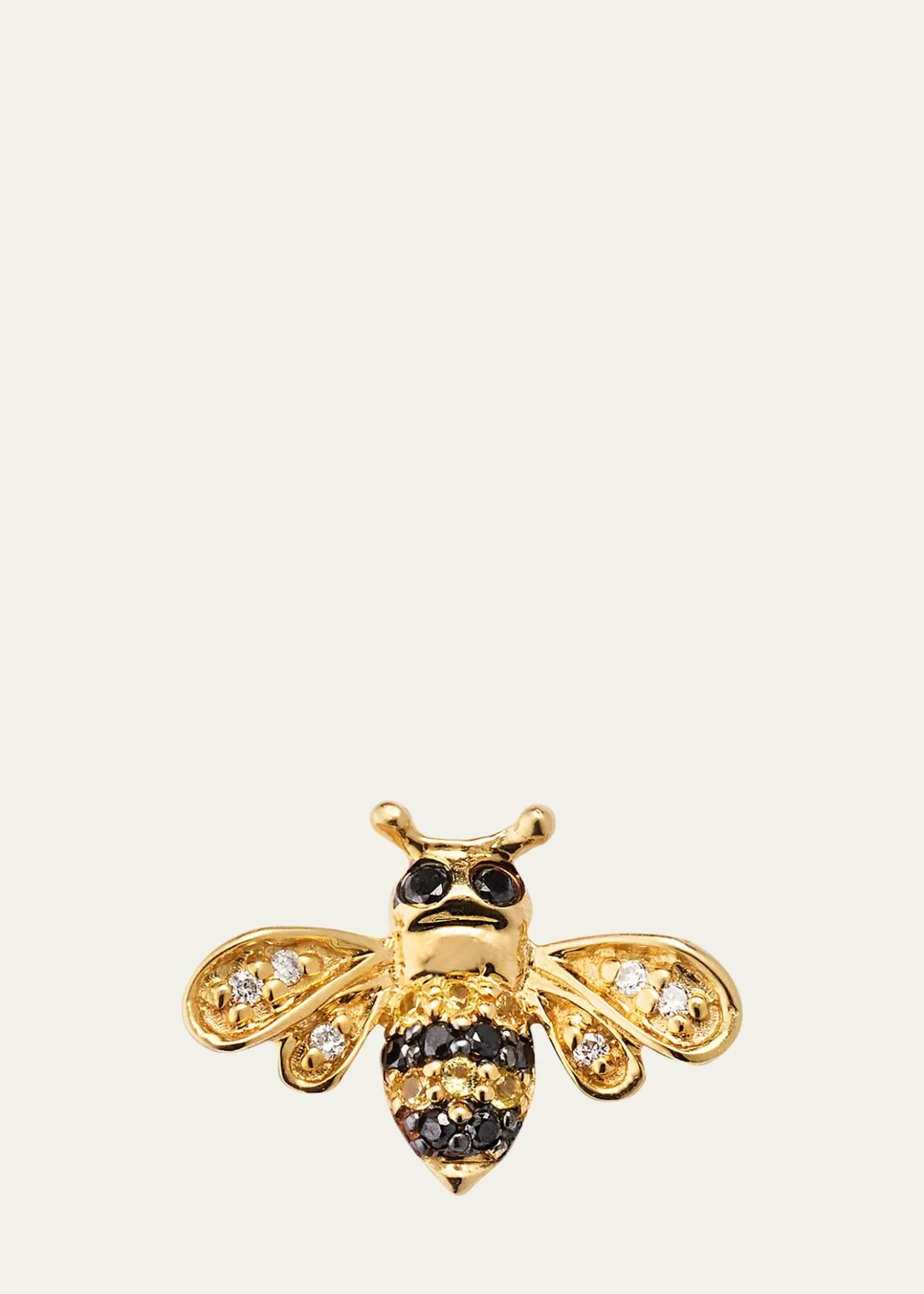 Sydney Evan14k Gold Diamond & Sapphire Bee Stud Earring (Single)