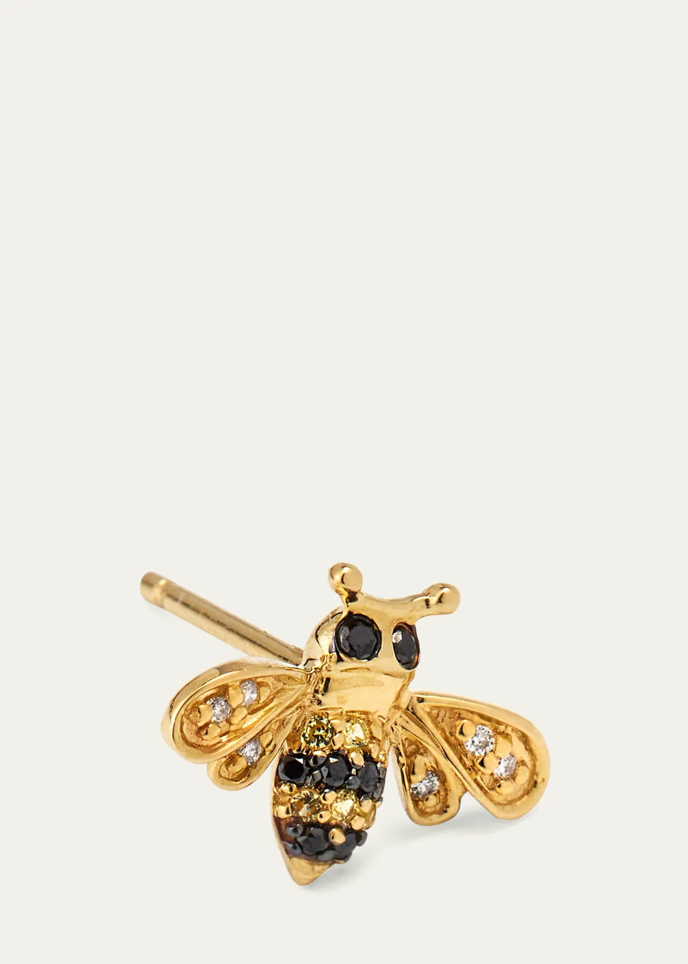 Sydney Evan14k Gold Diamond & Sapphire Bee Stud Earring (Single)