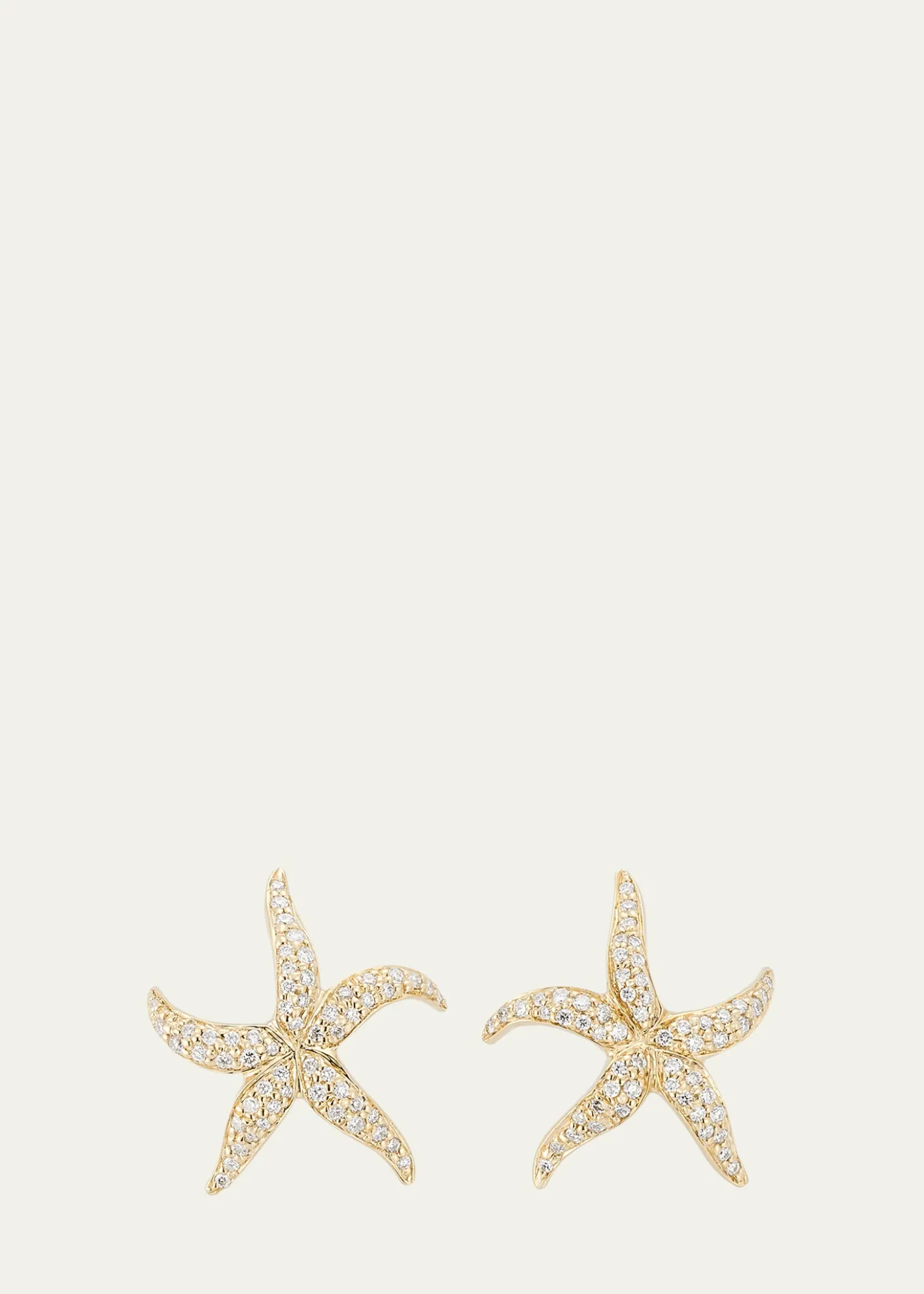 Sydney Evan14K Gold Diamond Starfish Stud Earrings