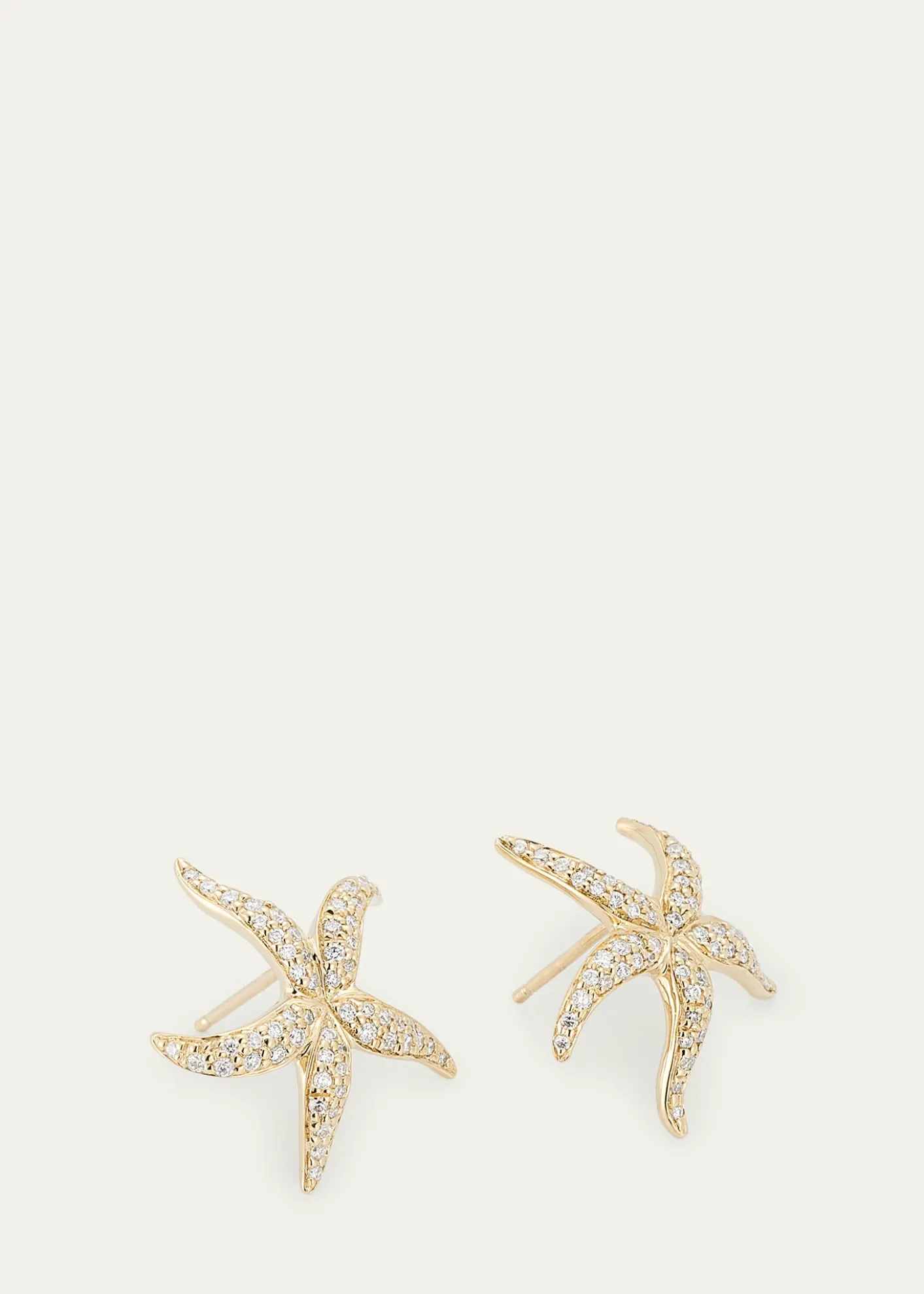 Sydney Evan14K Gold Diamond Starfish Stud Earrings