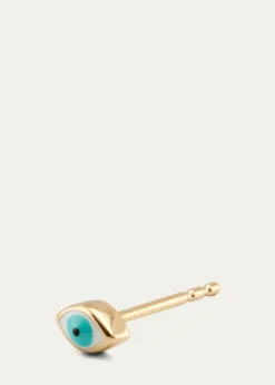 Sydney Evan14K Gold Enamel Evil Eye Stud Earring, Single