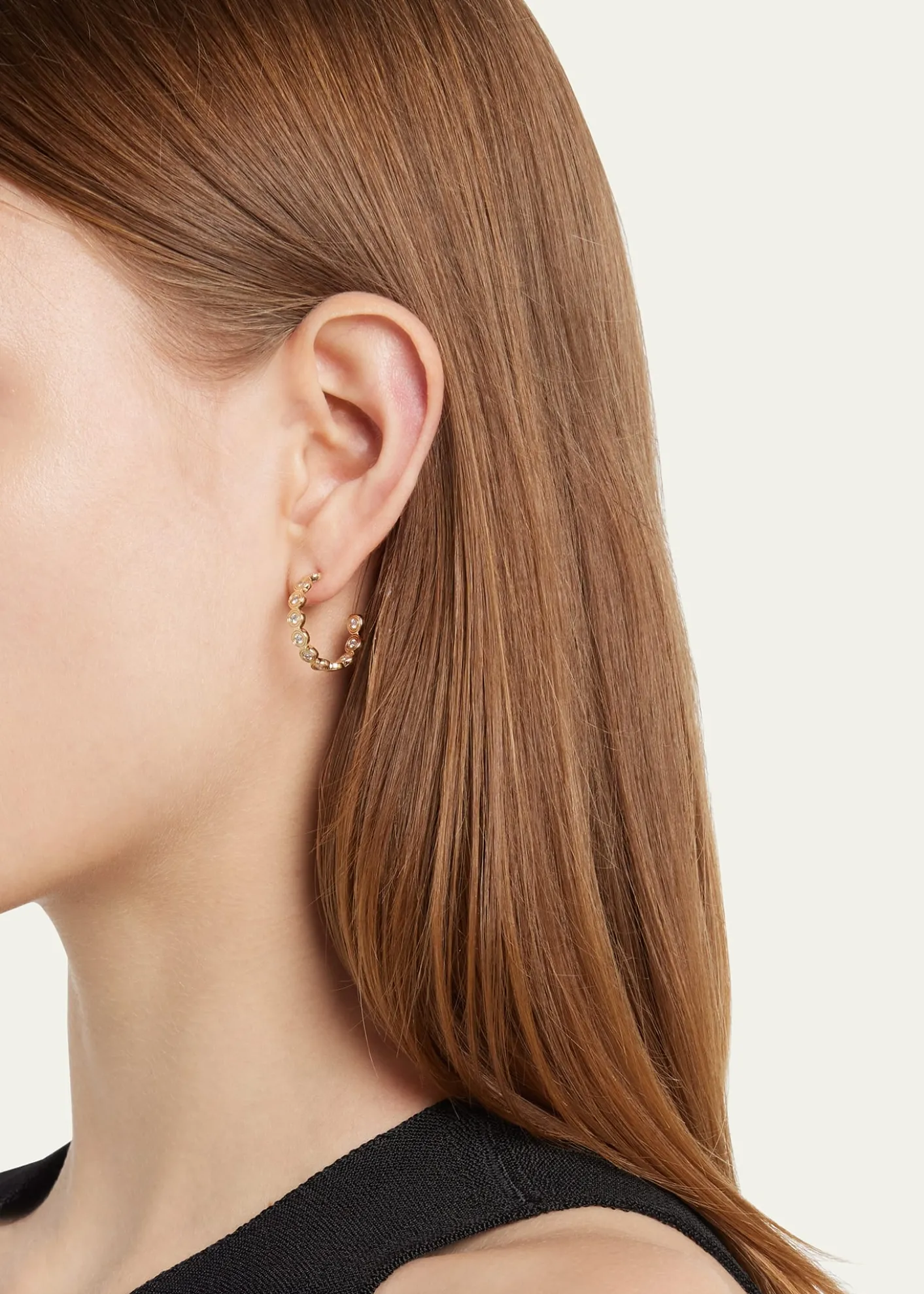 Sydney Evan14k Gold Fluted Diamond Earrings