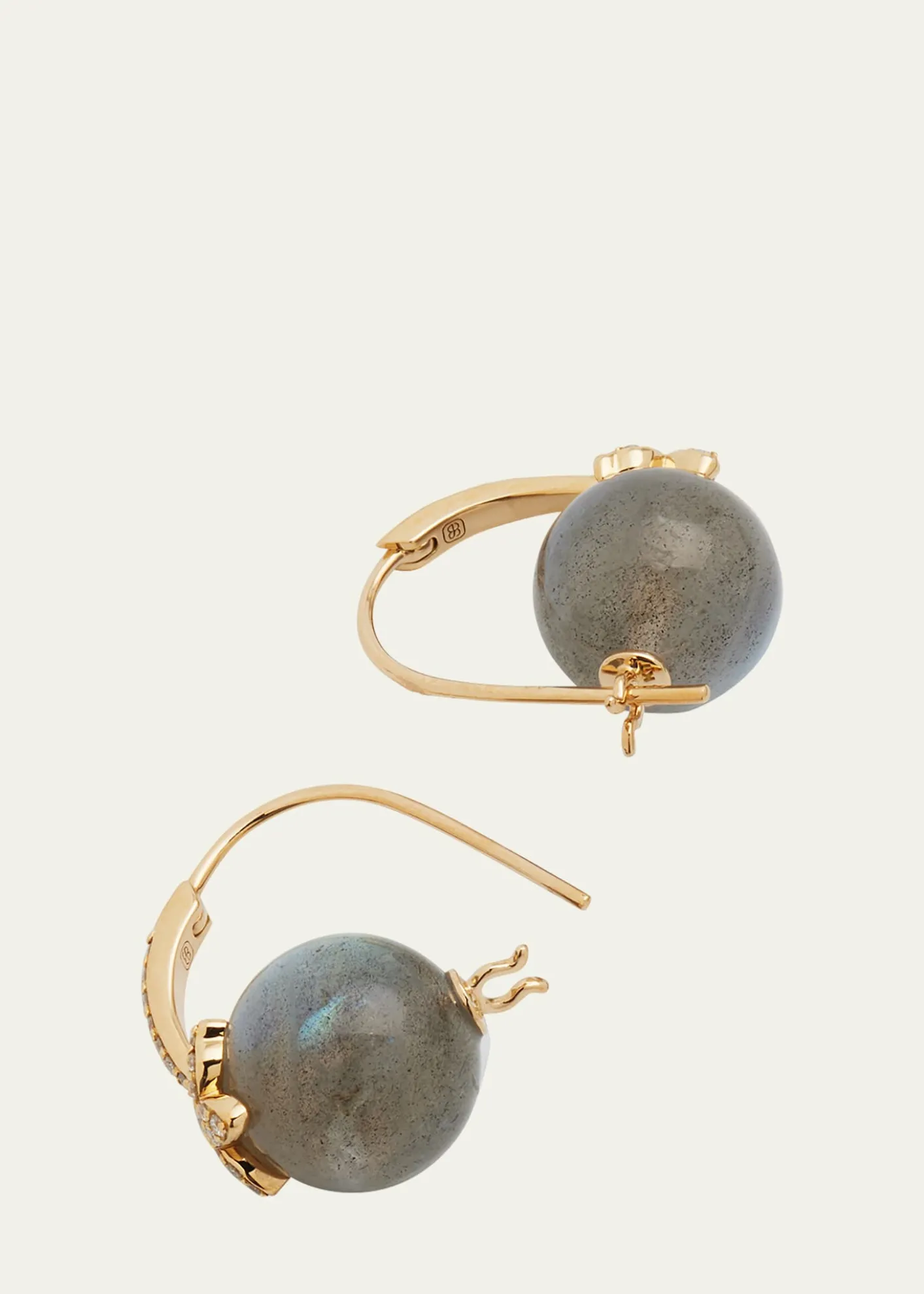 Sydney Evan18k Labradorite Bead and Diamond Butterfly Earrings