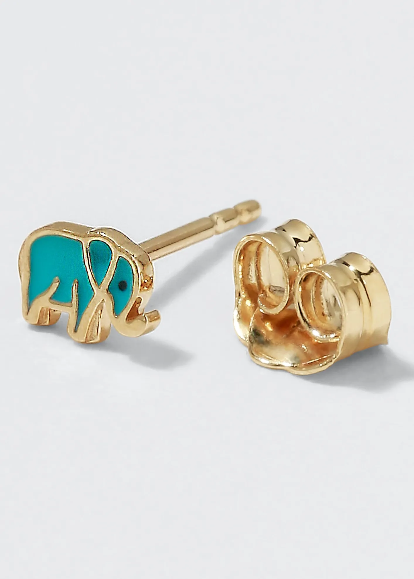 Sydney Evan14k Mini Elephant Enamel Single Stud Earring