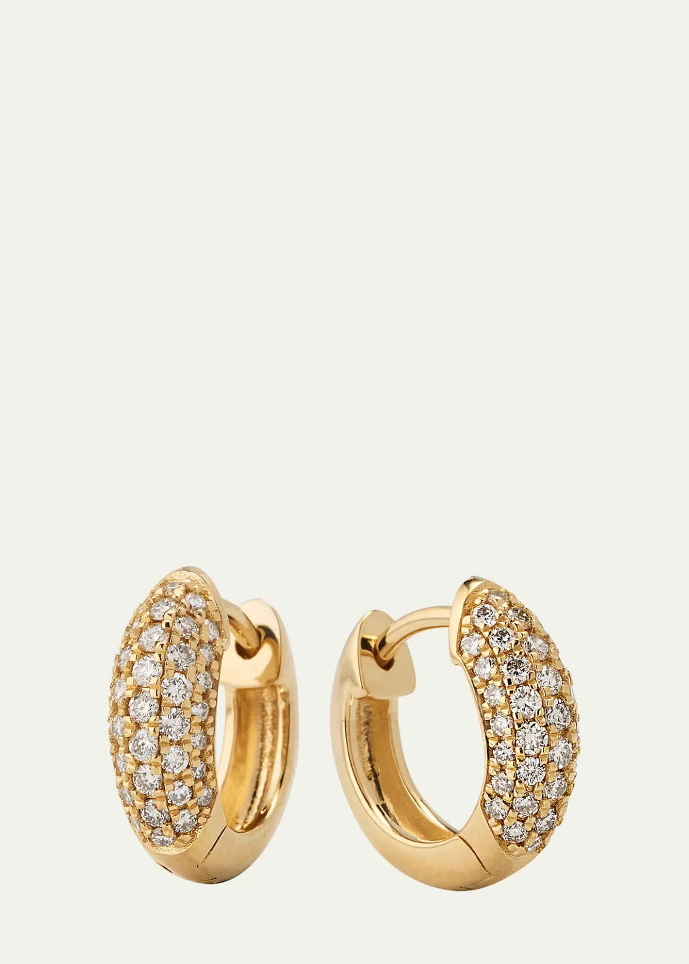 Sydney Evan14k Puffy Diamond Huggie Hoop Earrings