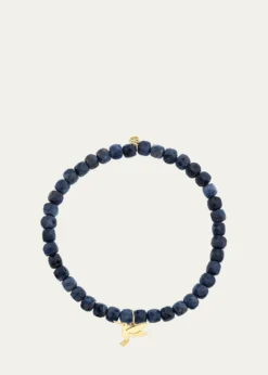 Sydney Evan14K Tiny Hummingbird on Sapphire Stretch Bracelet