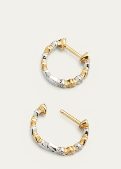 Sydney Evan14k Two-Tone Gold Diamond Heart Huggie Earrings