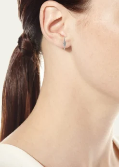 Sydney Evan14k White Gold Diamond Lightning Bolt Stud Earring, Single