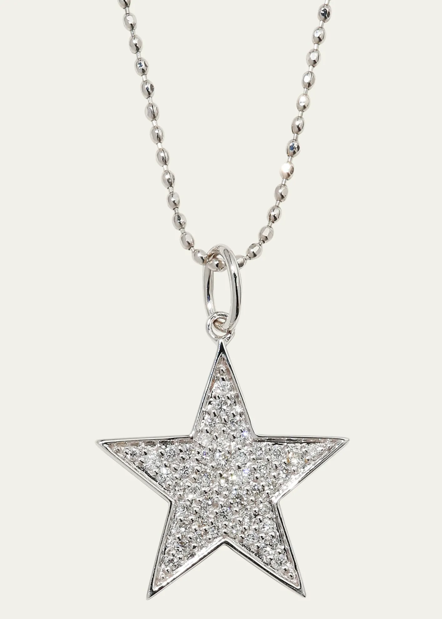 Sydney Evan14k White Gold Medium Diamond Star Necklace