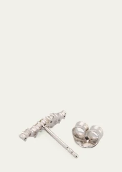 Sydney Evan14K White Gold Small Cocktail Bar Stud Earring, Single