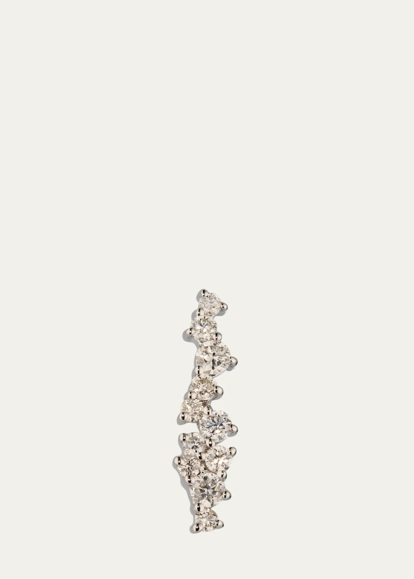 Sydney Evan14K White Gold Small Cocktail Bar Stud Earring, Single