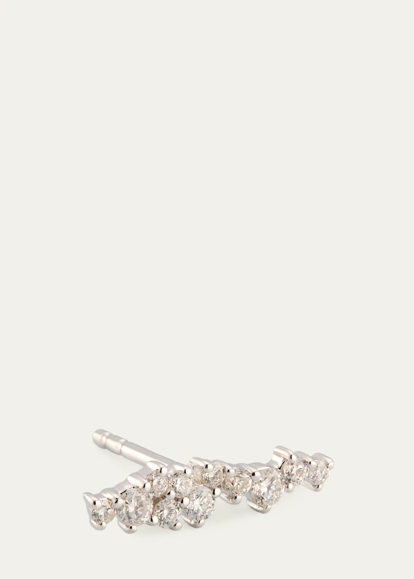 Sydney Evan14K White Gold Small Cocktail Bar Stud Earring, Single