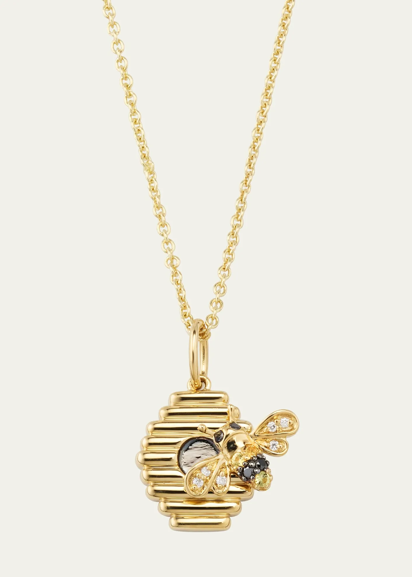 Sydney Evan14K Yellow Gold Beehive Charm Necklace