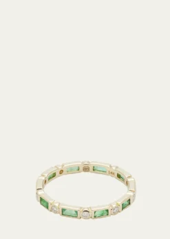 Sydney Evan14K Yellow Gold Diamond and Emerald Eternity Ring