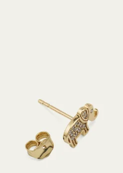Sydney Evan14k Yellow Gold Diamond Elephant Stud Earring, Single
