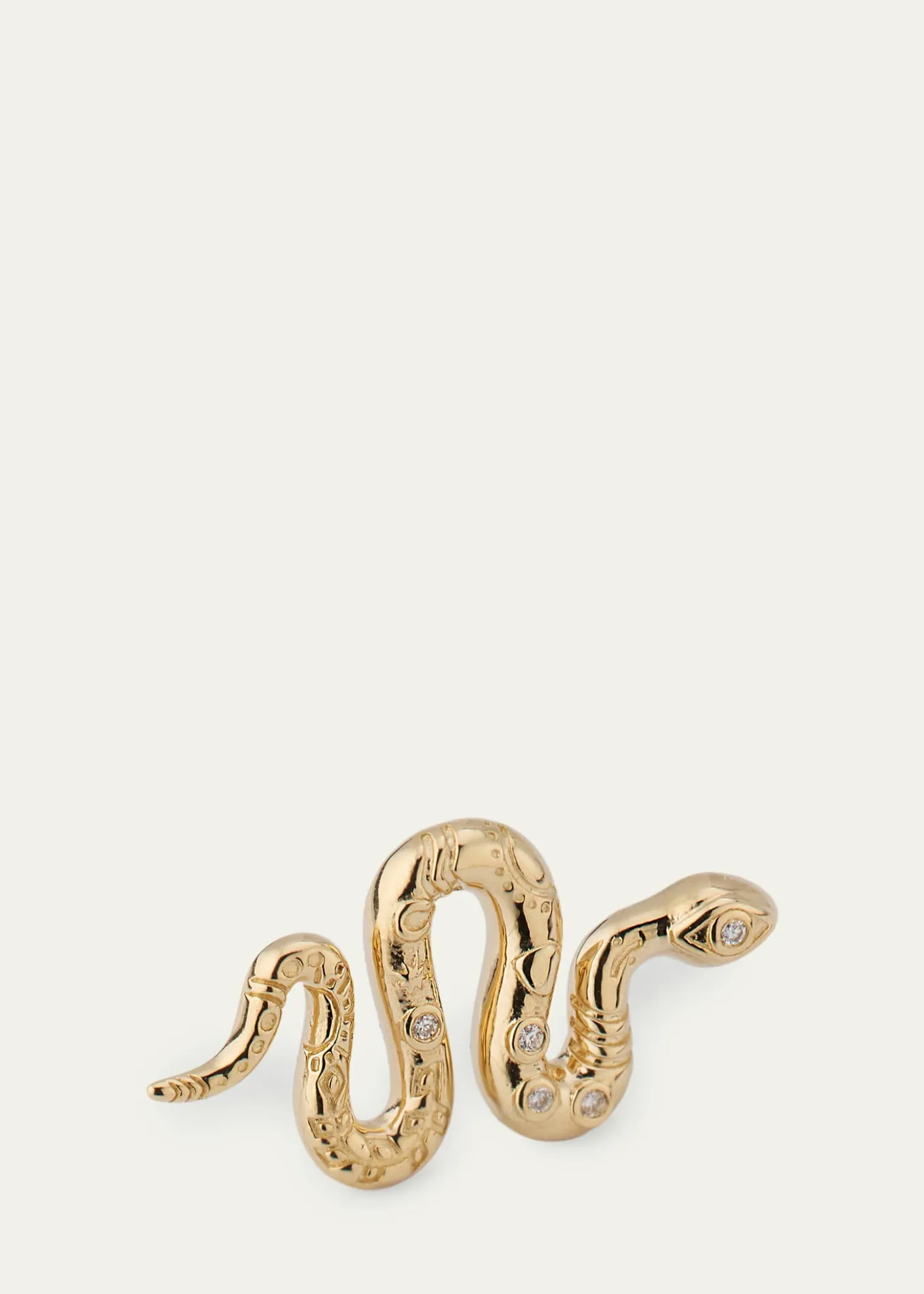 Sydney Evan14K Yellow Gold Diamond Snake Stud Earring, Single