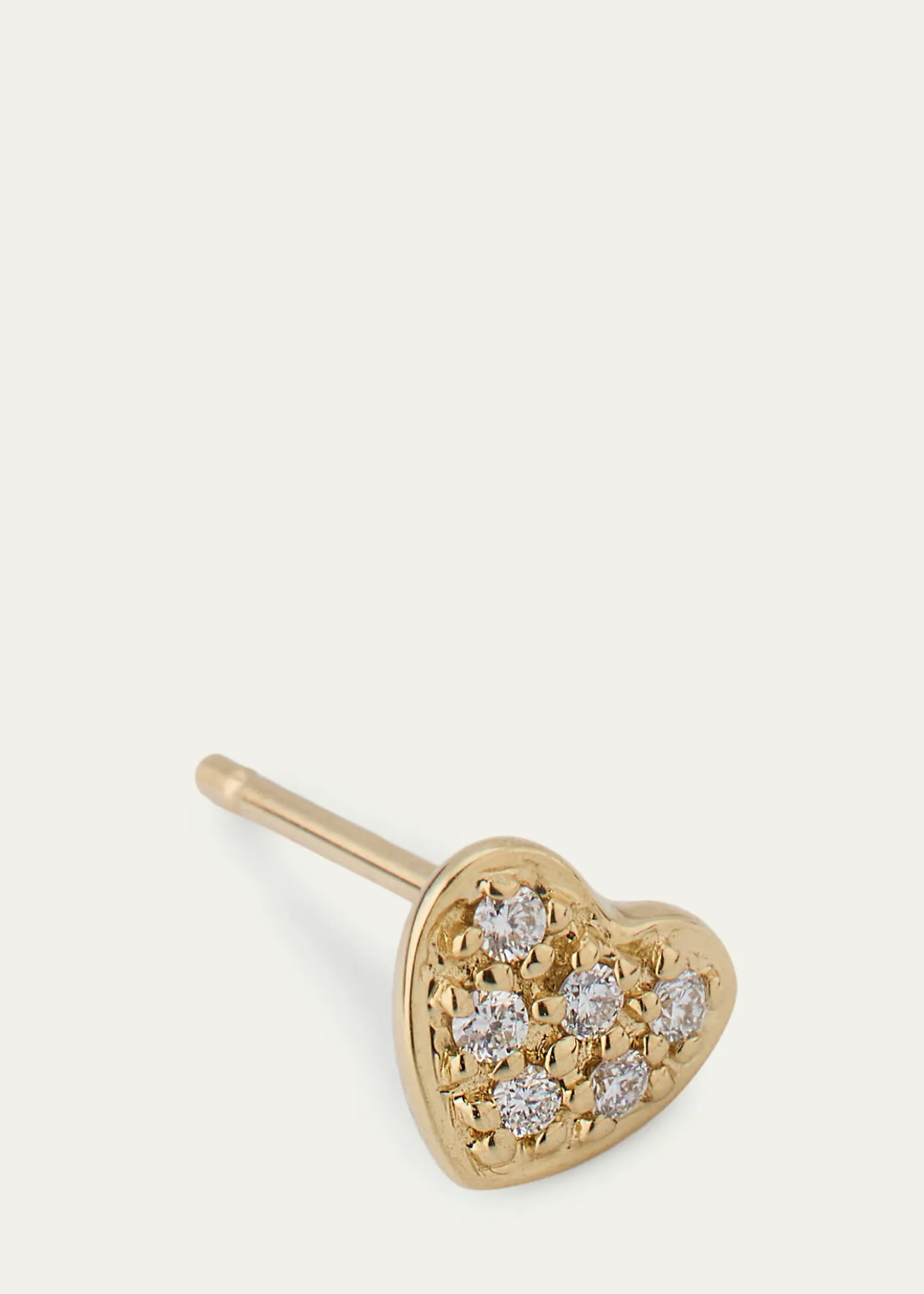 Sydney Evan14K Yellow Gold Diamond Mini Heart Earring, Single