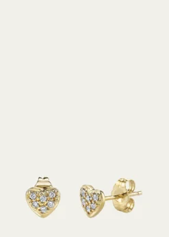 Sydney Evan14K Yellow Gold Diamond Mini Heart Earring, Single