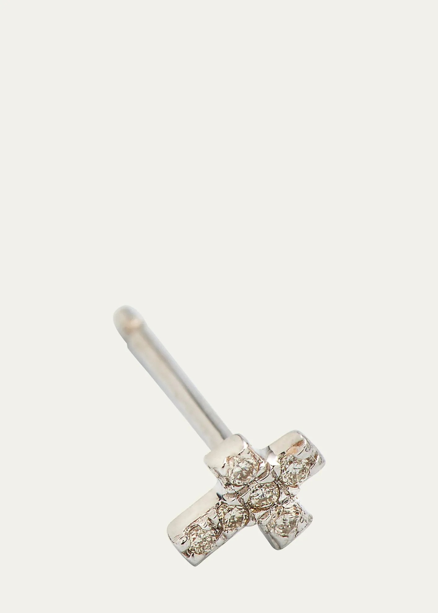 Sydney Evan14K Yellow Gold Diamond Cross Earring, Single
