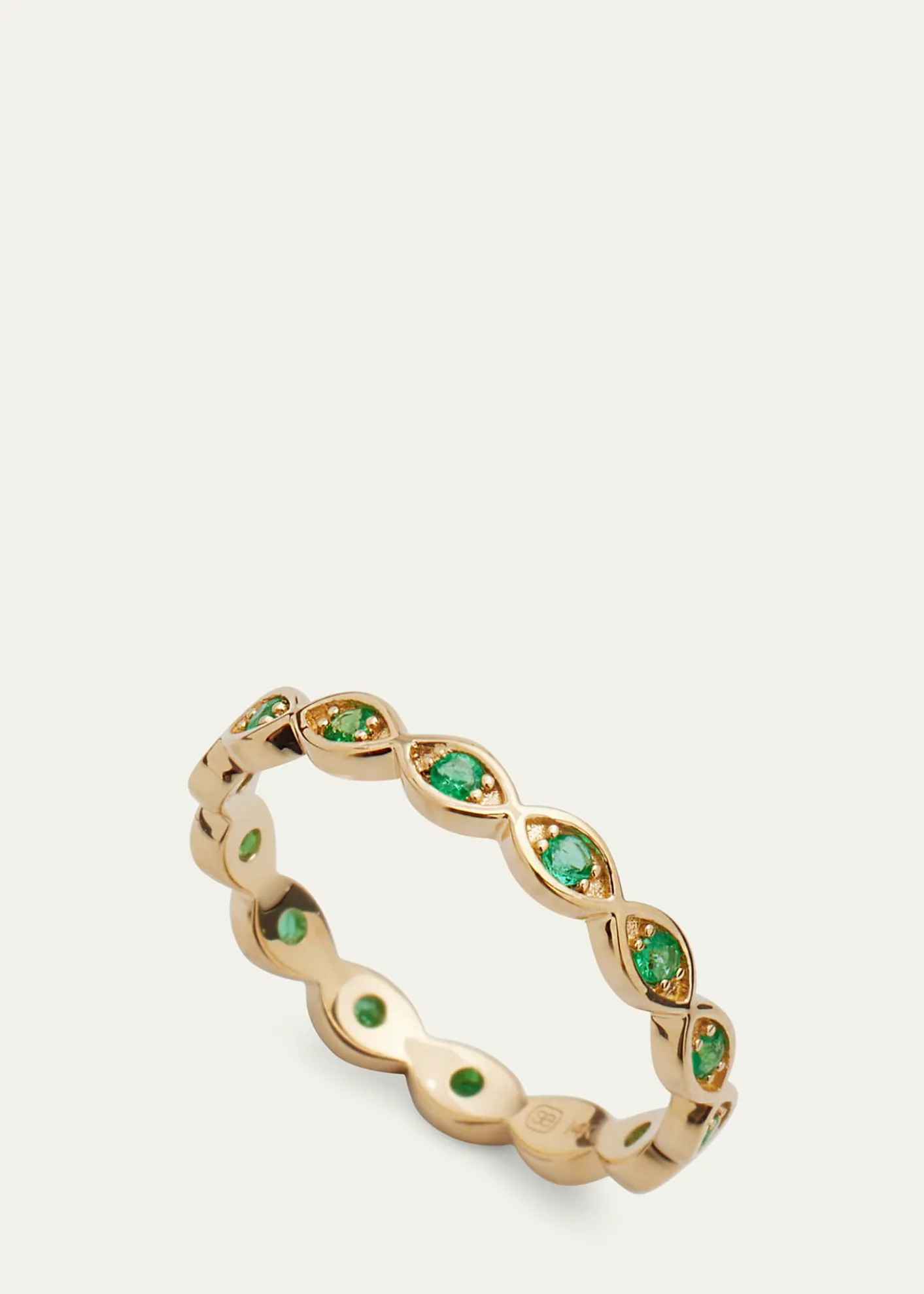 Sydney Evan14k Yellow Gold Marquis Emerald Eternity Ring