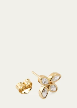 Sydney Evan14K Yellow Gold Marquise Diamond Flower Stud Earring, Single