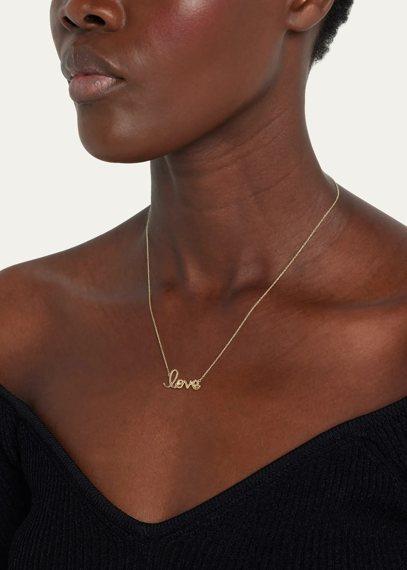 Sydney Evan14K Yellow Gold Medium Rope Love Pendant Necklace