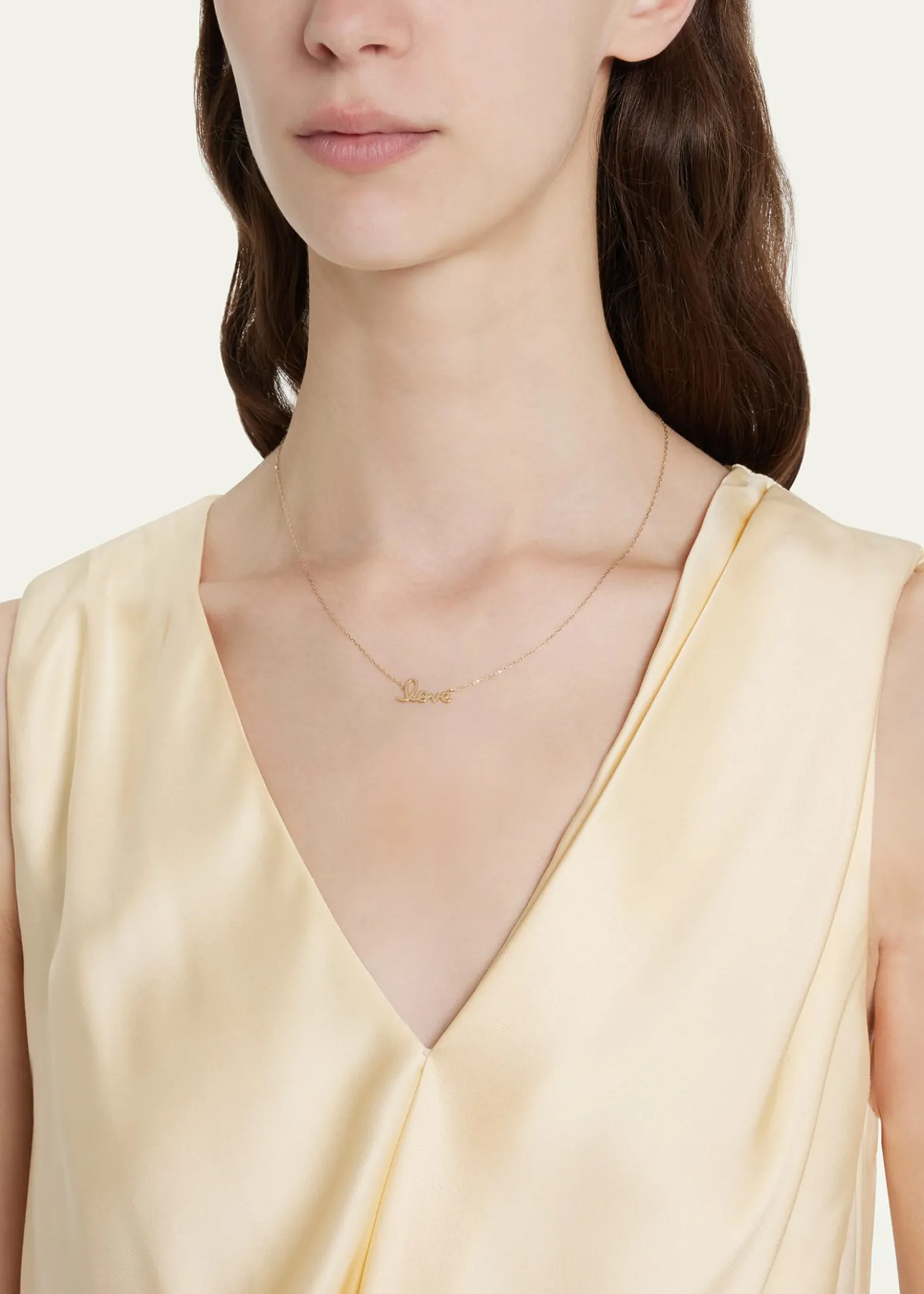 Sydney Evan14K Yellow Gold Pure Love Script Necklace