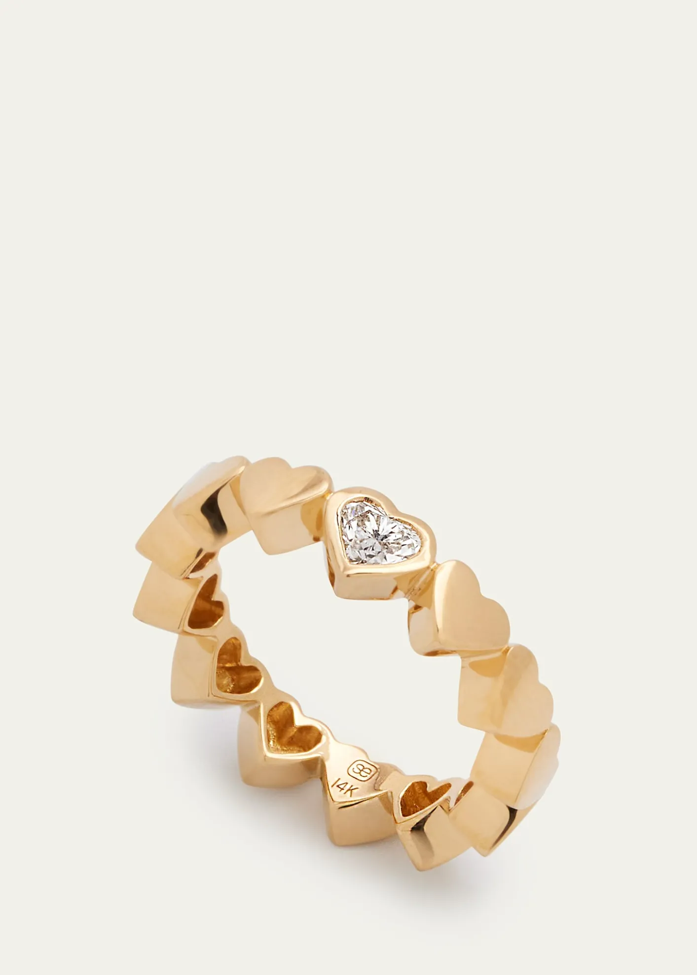 Sydney Evan14k Yellow Gold Single Diamond Heart Ring, Size 6.5